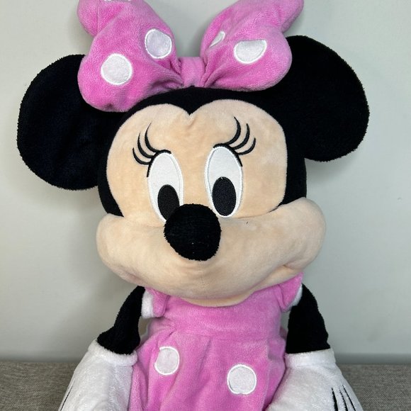 Disney Large Minnie Mouse Plush 25" Pink Polka Dots Stuffed Toy Age 2+ - Picture 3 of 14